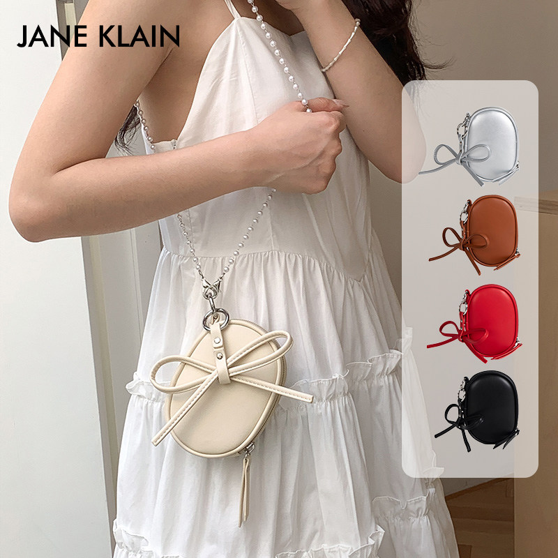 JANE KLAIN蝴蝶结零钱包斜挎口红包时尚百搭潮流单肩斜挎包迷你