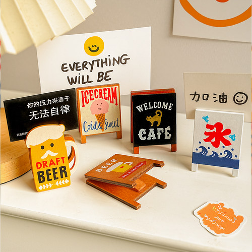 创意日式招牌复古名片夹留言夹