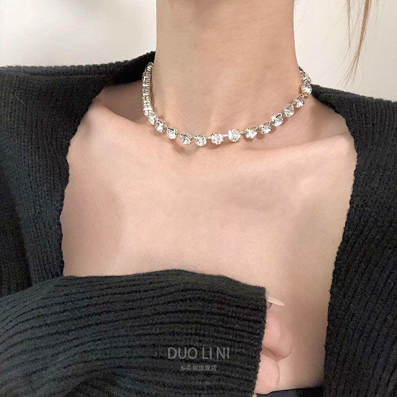 lisa同款项链2023年新款女满钻项圈女颈链锁骨链小众设计感choker