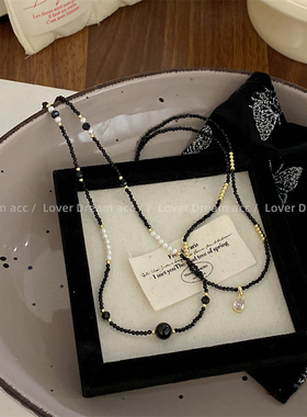 韩国锆石小香风珍珠锁骨链女水钻