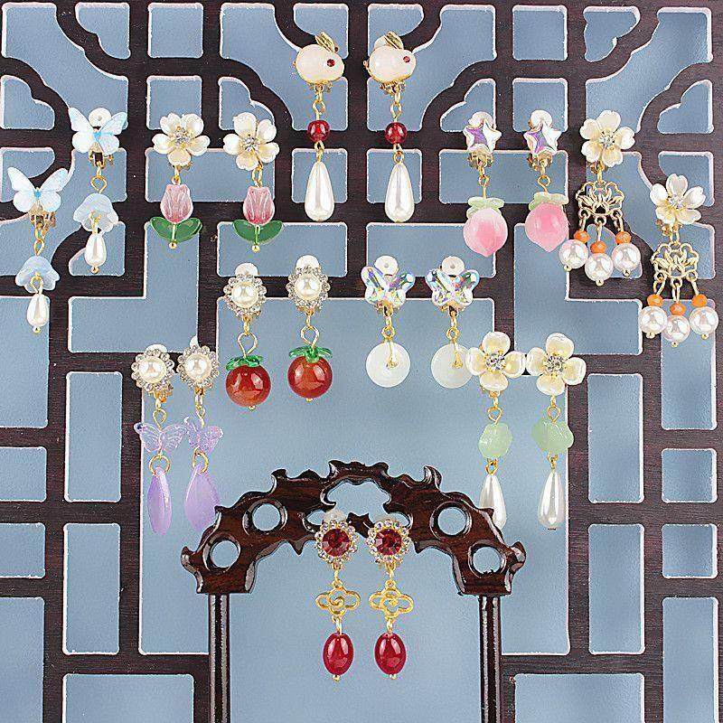 自粘耳洞女孩国风配饰品女童可爱时尚耳环公主无耳洞耳夹小孩耳夹,饰品/流行首饰/时尚饰品新,耳钉,淘宝优惠券,粉丝福利购,淘宝优惠卷