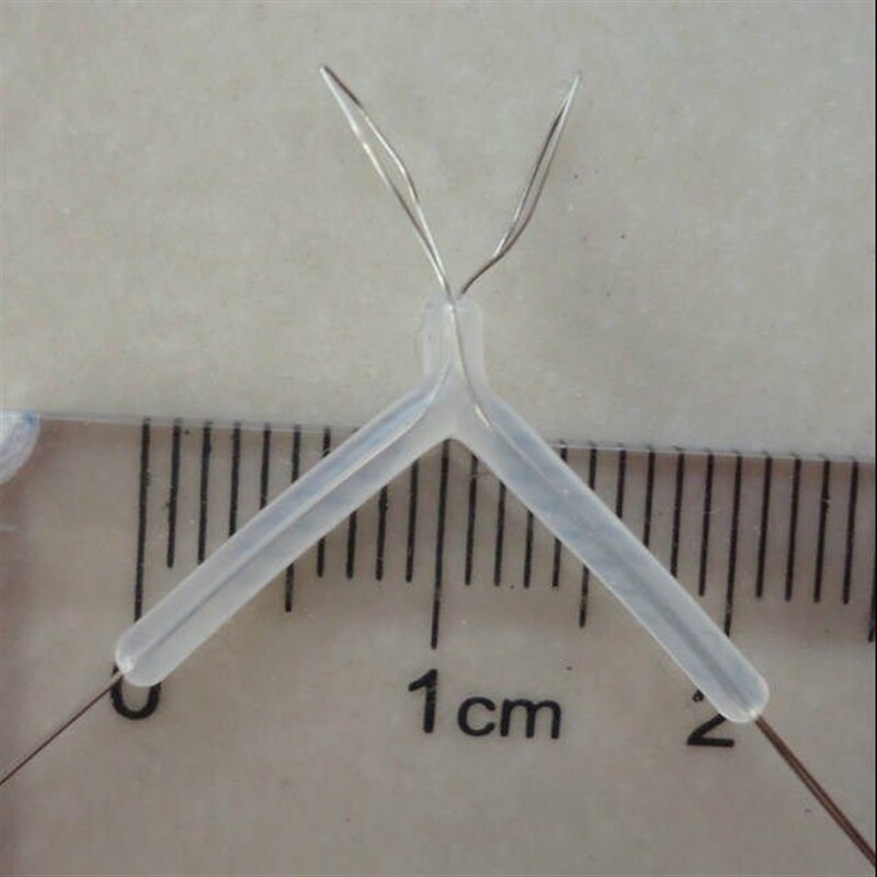 文铂子线分叉器人字大号50个分钩器透明硅胶双鱼钩分钩线器包邮