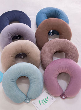 U型枕头腰靠午睡U形枕旅游开车护脖颈枕汽车公室两用抱枕