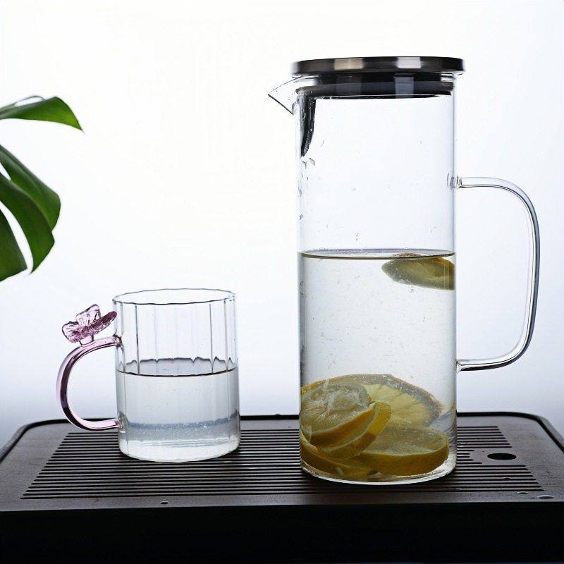 不锈钢盖大容量冷水壶 耐冷耐热硼硅玻璃凉水壶 简约果汁柠檬壶,餐饮具,冷水壶,淘宝优惠券,粉丝福利购,淘宝优惠卷