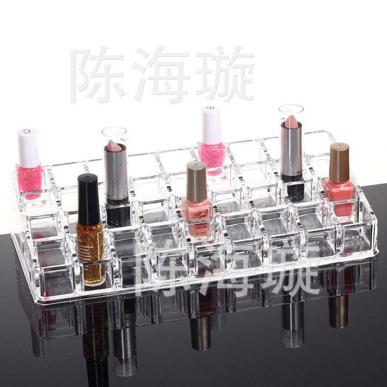 亚克力透明水晶桌面口红座36格指甲油唇彩睫毛膏整理展示架收纳盒,收纳整理,首饰盒,淘宝优惠券,粉丝福利购,淘宝优惠卷