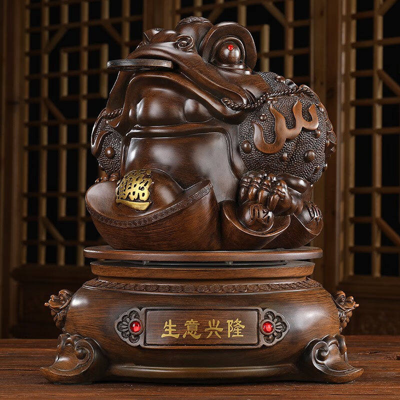 鑫大华威生意兴隆金蝉招财摆件三足金蟾店铺饭店开店送礼大气实用