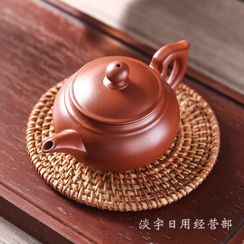 潮汕紫砂壶朱泥小容量半纯手工陶瓷手拉壶泡茶壶家用功夫茶具