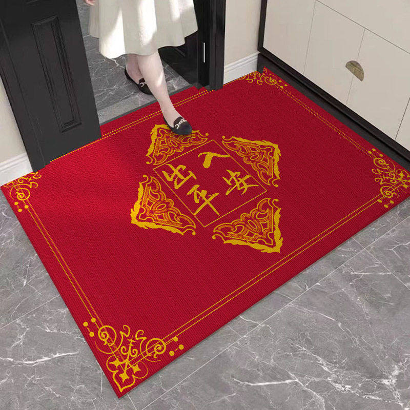 喜庆入户门脚垫家用红色防滑吸水垫子可剪裁水晶绒玄关进门地垫,居家布艺,家用脚垫,淘宝优惠券,粉丝福利购,淘宝优惠卷