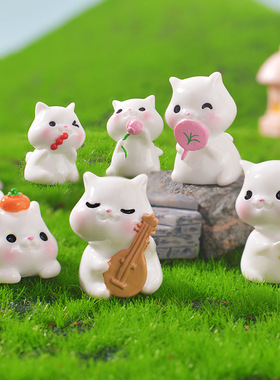 跨境2025新潮国风小猫微景观树脂摆件创意家居汽车装饰礼品