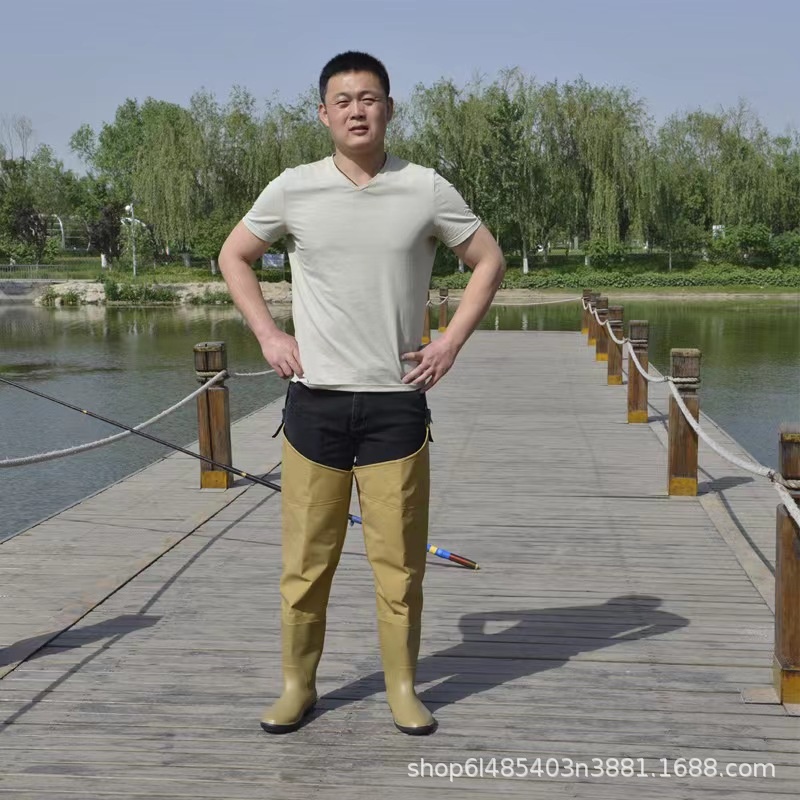2025新款加厚红诗雨捕鱼涉水裤抓鱼钓鱼批发零售防水透气下水裤