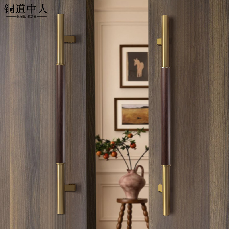 铜道中人可调孔距不锈钢大门拉手