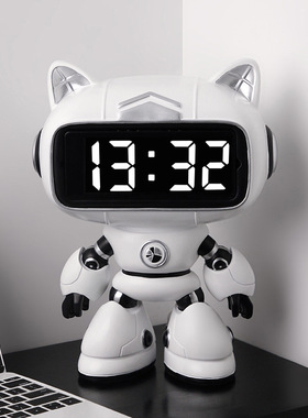 客厅创意可爱表钟智能小闹钟摆台式钟表桌面电子数字时钟摆件