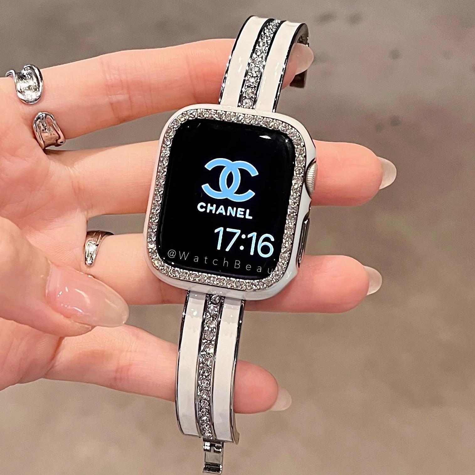 sanD-P苹果手表S10滴胶镶钻表链