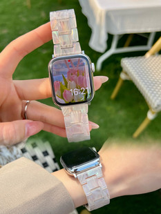 女生款 适用红米watch4手表带新款 显白树脂表带小米3代Lite三株表带22mm通用款 个性 透明树脂表带 watch3青春版