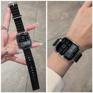 1代腕带可爱ins风Redmiwatch3青春版 硅胶表带 适用红米watch5表带小米手环9Pro海洋硅胶多巴胺小米Redmi4