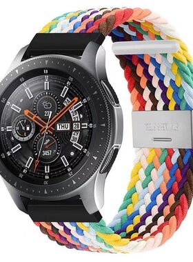 适用小米watchS2手表尼龙编织卡扣表带小米S1Pro表带尼龙小米color2尼龙编织真我t1手表带22mm彩虹表带20mm