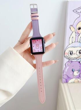 适用红米watch4表带新款荔枝纹双色真皮表带小米Redmi3/2/1真皮材质腕带红米手表3青春版荔枝纹针扣腕带Live