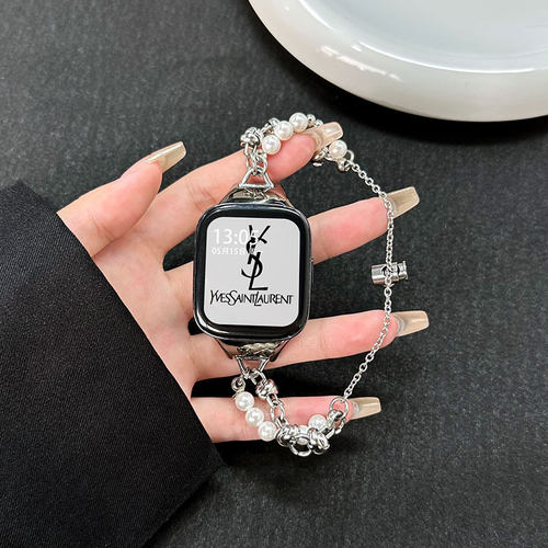 sanD-P红米watch6白珍珠金属表链