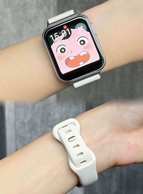 适用OPPOwatch3Pro手表表带液态硅胶表带watch2代46mm小蛮腰表带硅胶蝴蝶反扣女款替换腕带OPPOwatchSE通用
