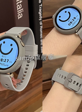 适用华为gt5表带ins夏天淡薄荷小清新GT4/41mm小格纹硅胶表带gt3/gt2可爱学生42mm腕带46mm华为GT5Pro保护套