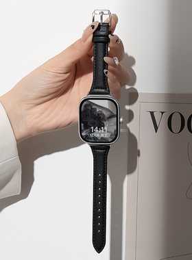 适用红米watch5表带新款小蛮腰复古超纤皮表带小米redmi4/3/2/1代手表青春版细款小蛮腰小众女小米9Pro表带