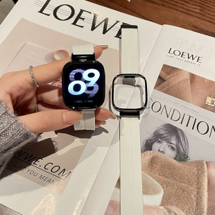 适用红米watch6表带硅胶磁吸折叠扣红米watch5Active表带红米watch4/3/2/1代3Acitve液态硅胶腕带米9Pro表带