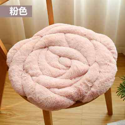 九只猫玫瑰花坐垫办公室椅子垫秋冬季榻榻米毛绒加厚坐垫椅垫地垫
