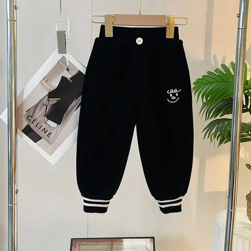 男女童洋气裤子2025秋冬季儿童宝宝加绒加厚保暖休闲运动哈伦卫裤