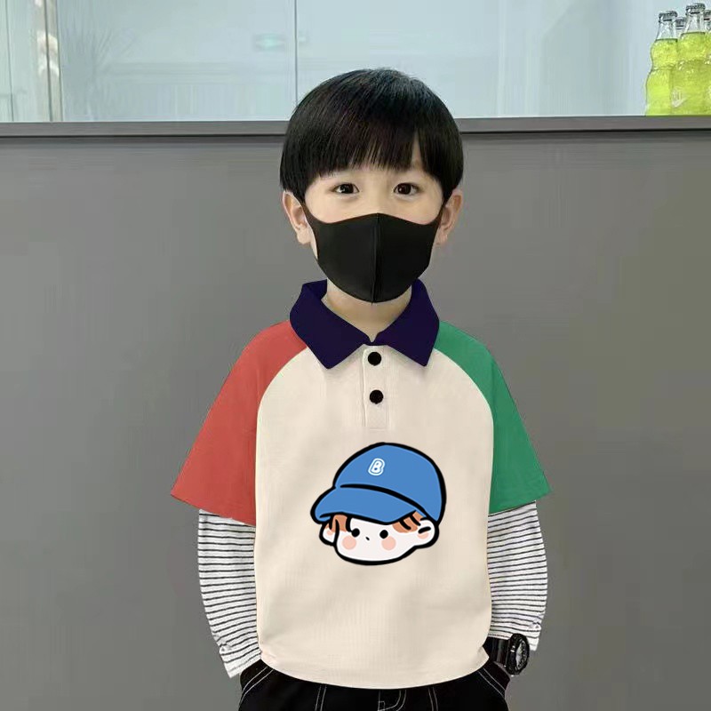 纯棉男童polo衫春秋季新款长袖t恤中大儿童宝宝卡通动漫帅气上衣