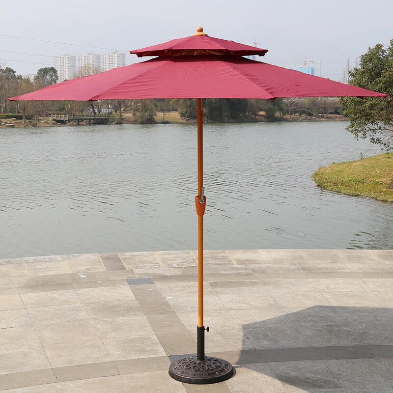依尔户外遮阳伞大太阳伞摆摊伞太阳伞庭院伞沙滩伞双顶伞阳台户外