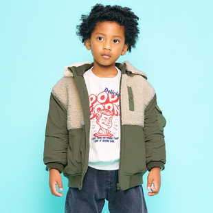 BREEZEsquare专柜同款儿童拼接面料保暖夹克春秋冬款外套R401025