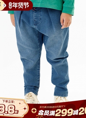 BREEZEsquare男童裤子女童裤子早秋牛仔裤儿童休闲裤R421083