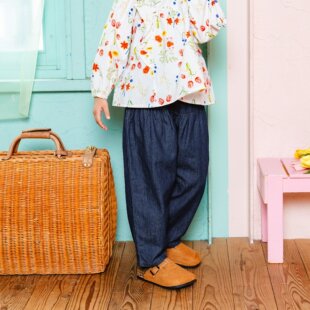 BREEZEsquare日式简约风白色松紧腰系带褶裥休闲裤宽松D121016