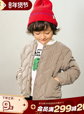 BREEZEsquare专柜同款儿童拼接菱格绗缝加厚保暖棉衣外套R402035