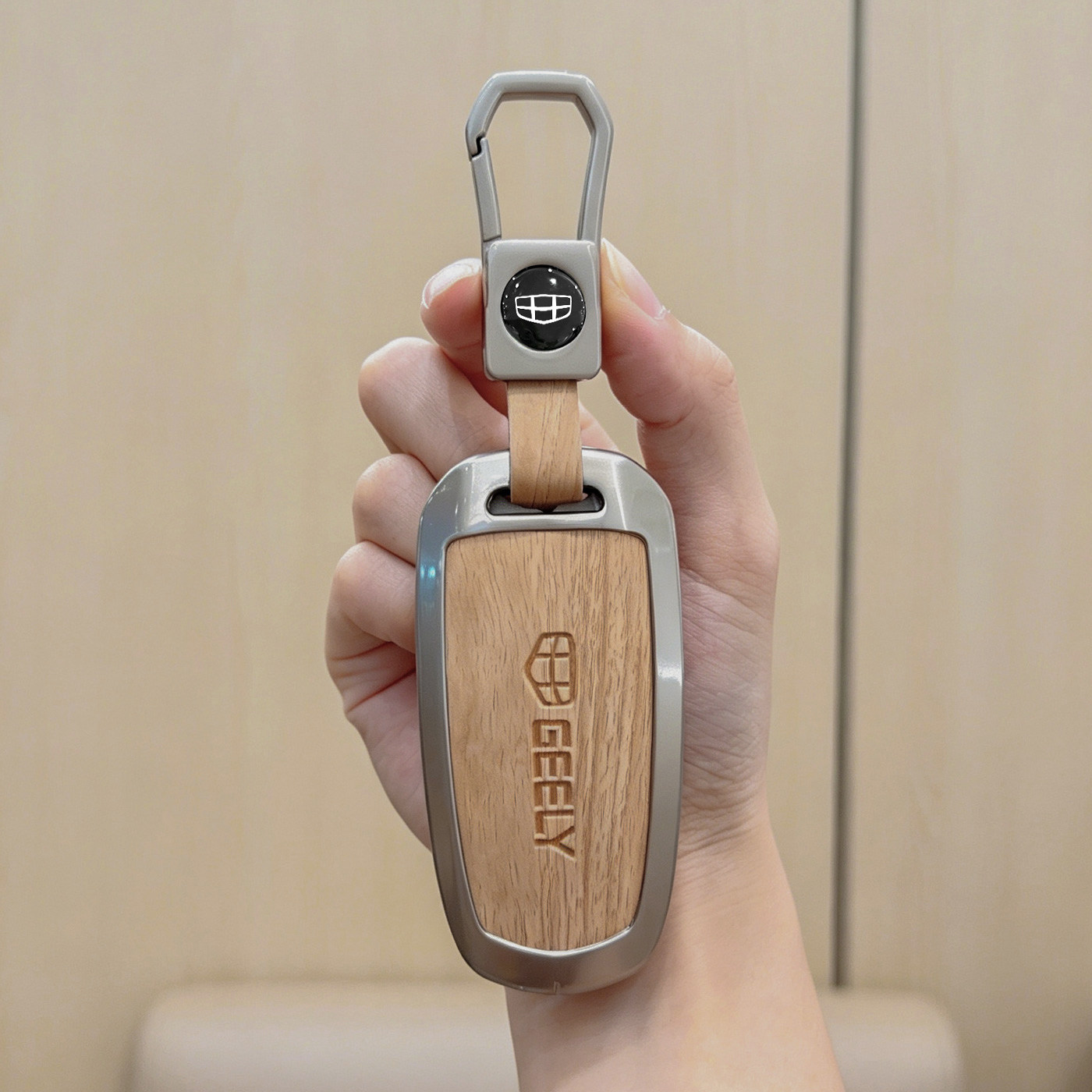 适用于吉利系列钥匙套木纹金属壳