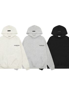 FOG卫衣男连帽加绒复线美式潮牌植绒ESSENTIALS宽松情侣帽衫外套