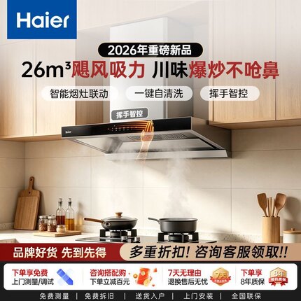 海尔抽油烟机T11Pro吸油机大吸力油烟机燃气灶家用厨房顶吸欧式