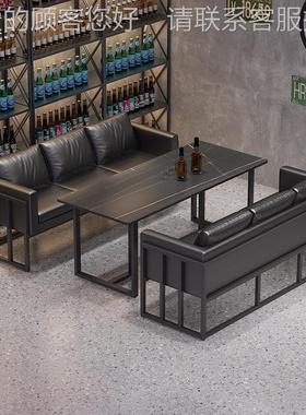 火店工业风清吧酒酒吧桌椅组合锅咖馆啡厅烧烤店洽82820谈沙室卡