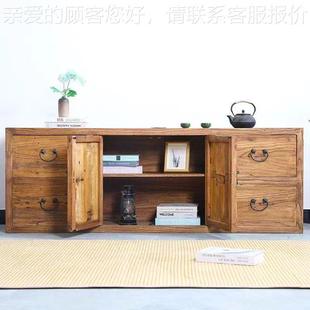纳整理储物 0102复实古怀旧老榆木餐柜木电视柜家居客厅收落地边式