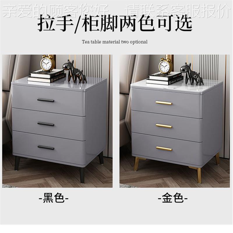轻奢整高装卧室烤储约物柜60mcMDY003三床边柜床头柜现代高漆抽端