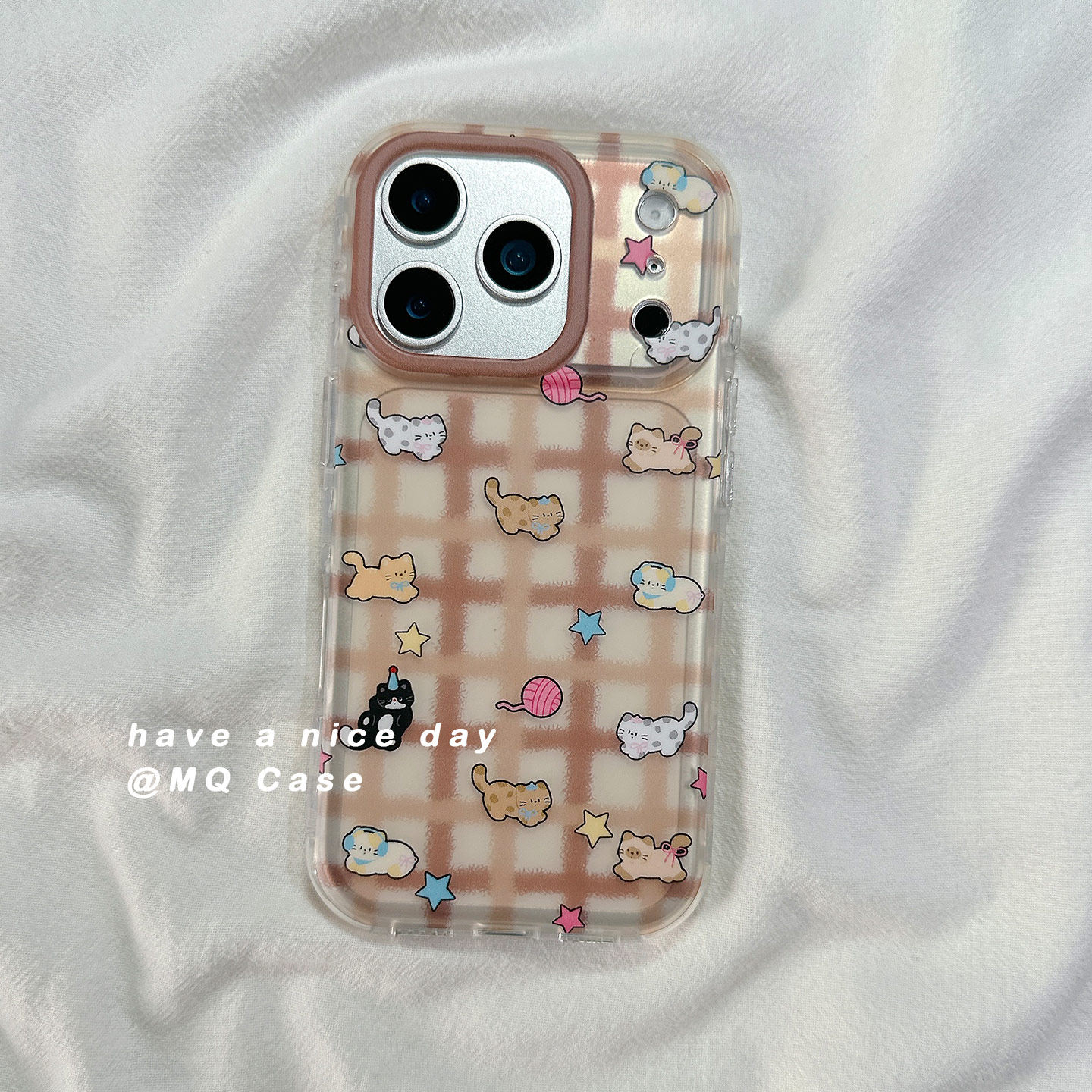 可爱磨砂线球猫咪适用iPhone17promax手机壳苹果16Pro新款15/13/14高级感保护套硅胶防摔全包圆边软女卡通ins,3C数码配件,手机保护套/壳,淘宝优惠券,粉丝福利购,淘宝优惠卷