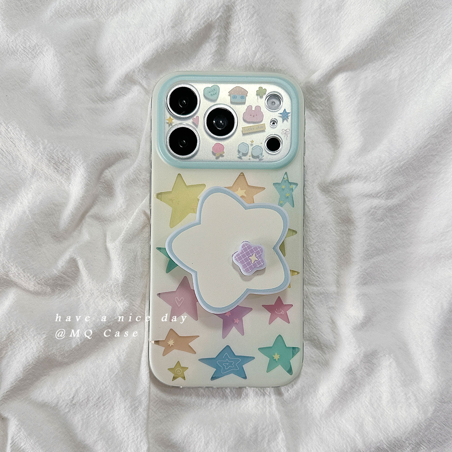 简约镂空彩色星星适用苹果17手机壳iPhone17Promax新款16高级感15保护套13硅胶14防摔全包带支架磨砂女款软壳