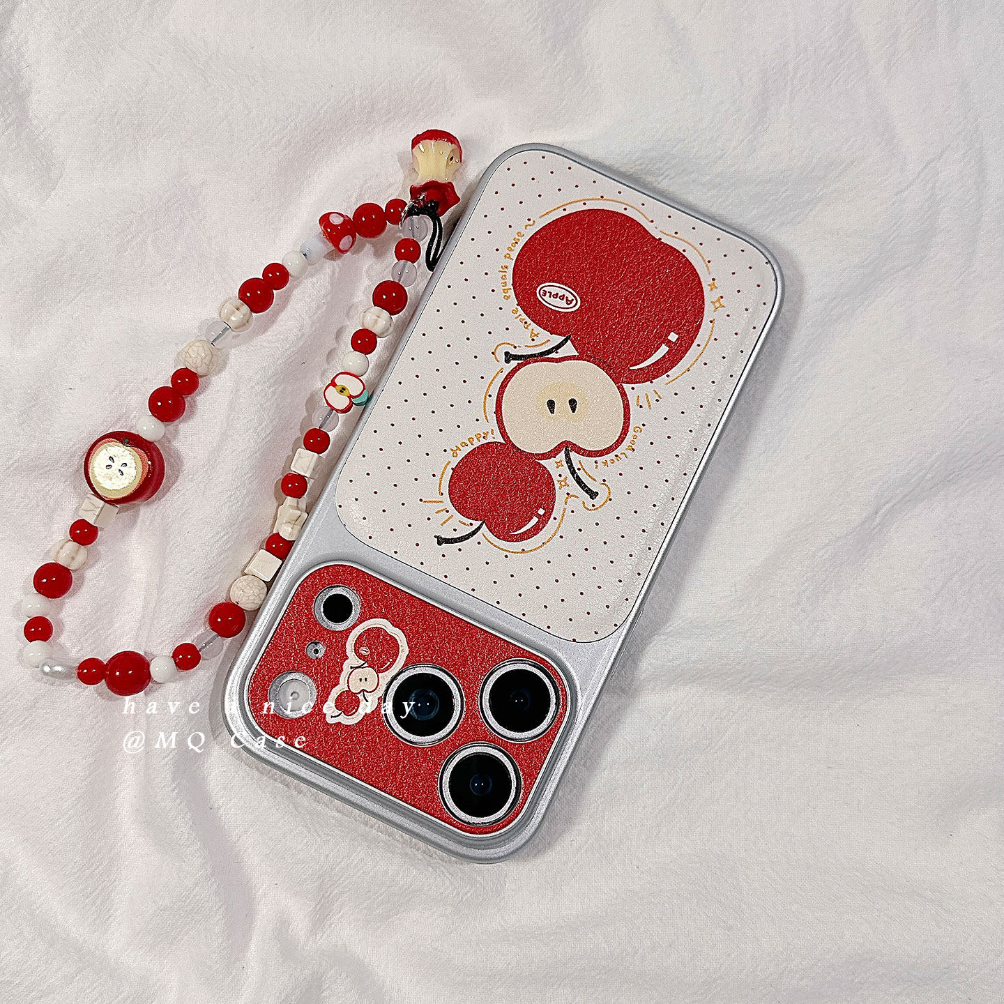 ins简约波点水果适用苹果17手机壳iPhone17Promax新款16高级感15保护套硅胶14防摔全包带链条挂绳女款软仿皮p,3C数码配件,手机保护套/壳,淘宝优惠券,粉丝福利购,淘宝优惠卷