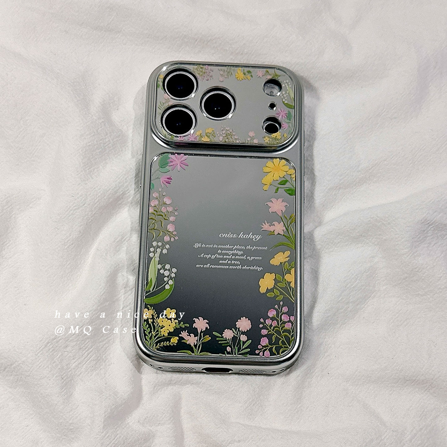 简约电镀镜面适用苹果17手机壳iPhone17Promax新款16高级感15保护套硅胶防摔全包独特巨好看碎花女款软壳春季