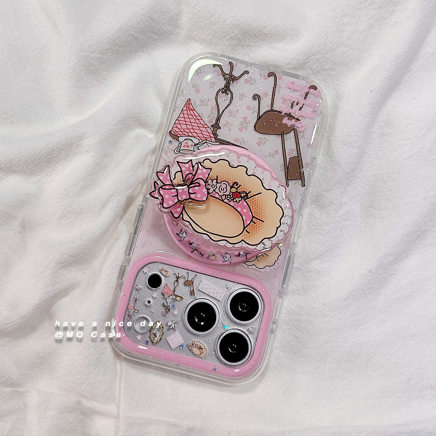 ins韩风少女心法式适用苹果17手机壳iPhone17Promax新款16高级感15磁吸保护套硅胶防摔全包带支架女款软壳外p