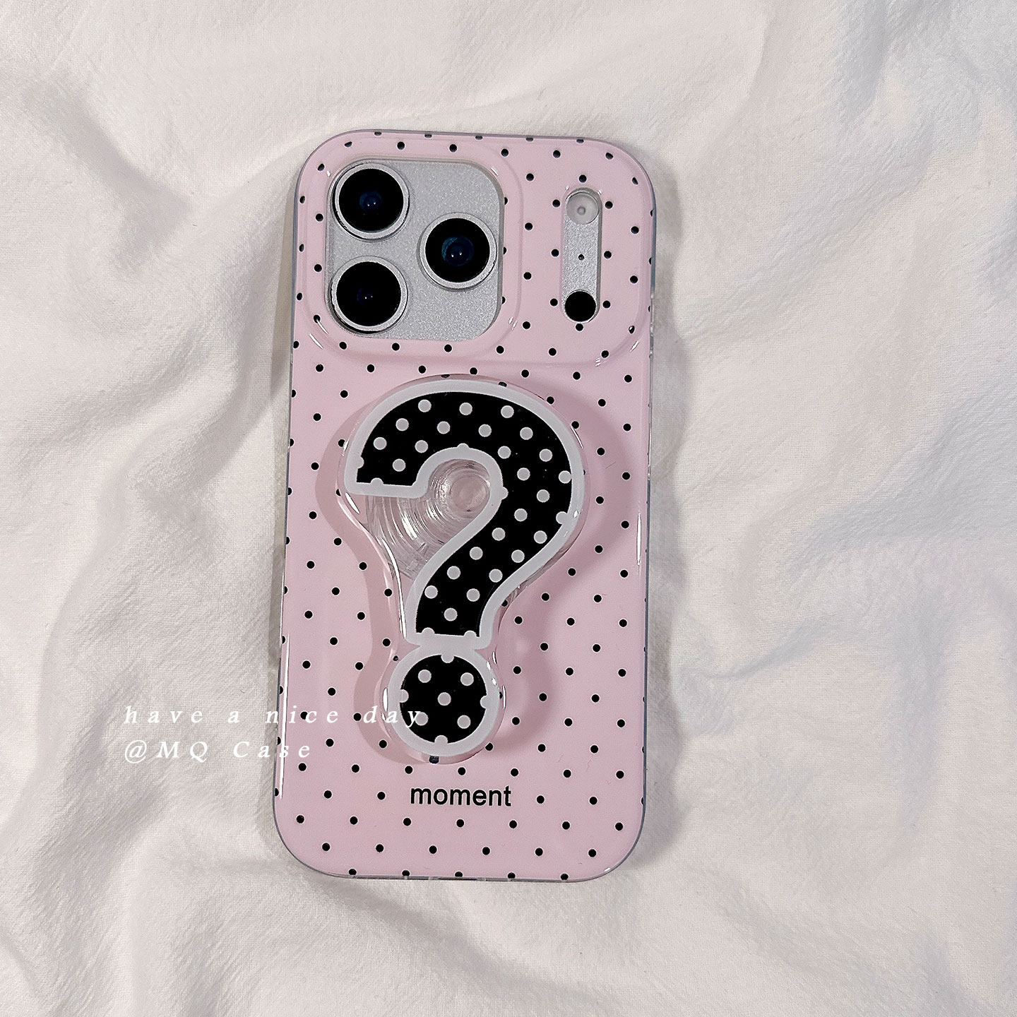 简约小波点适用苹果17手机壳iPhone17Promax新款16高级感15保护套13硅胶14防摔全包创意带支架女款软壳粉色外