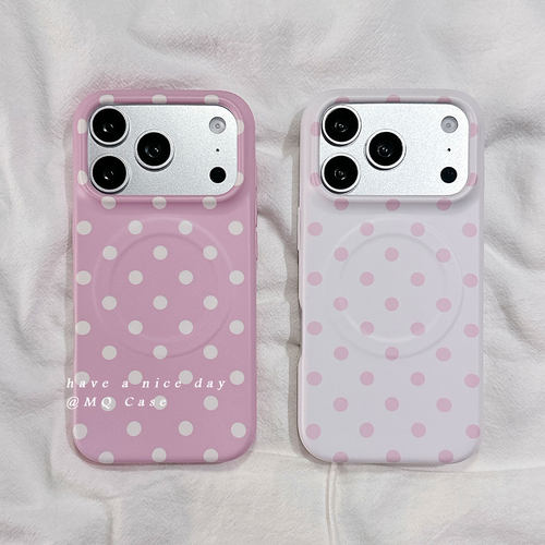 适用于iPhone小众波点磁吸手机壳