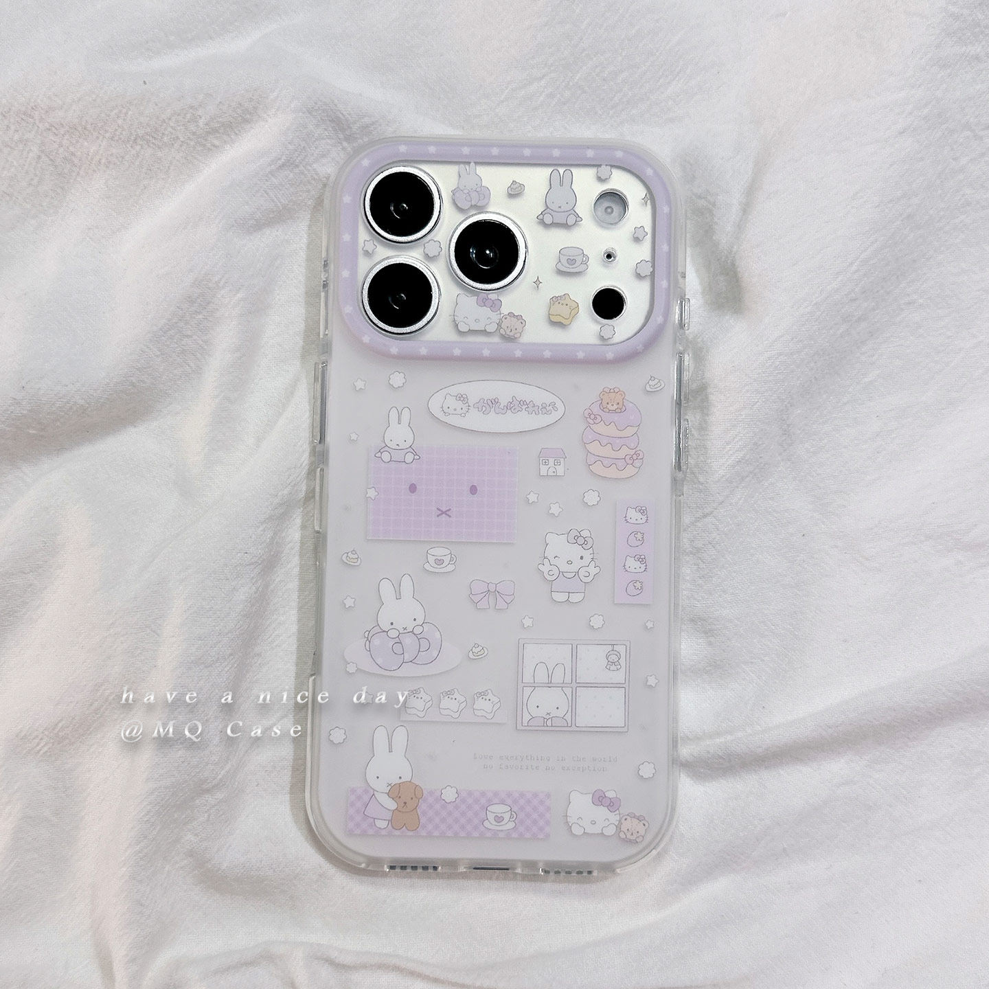 ins日韩可爱米菲kitty适用苹果17手机壳iPhone17Promax新款16高级感15保护套Pro硅胶防摔全包镜头磨砂软壳女p