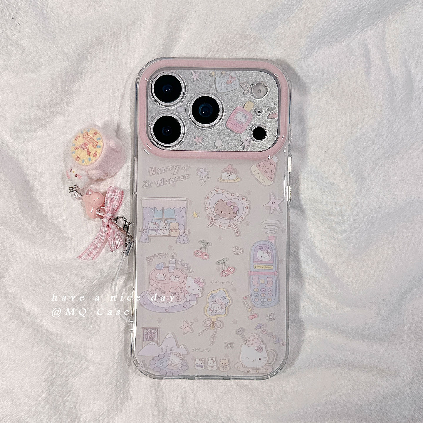 韩风可爱少女心卡通适用苹果17手机壳iPhone17Promax新款16高级感15保护套13硅胶14防摔全包带挂件女款软壳外