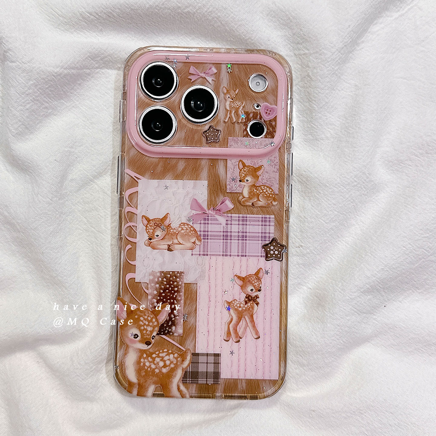 ins秋季可爱梅花鹿适用苹果17手机壳iPhone17Promax新款16高级感15保护套16pro硅胶防摔全包创意好看女款软壳